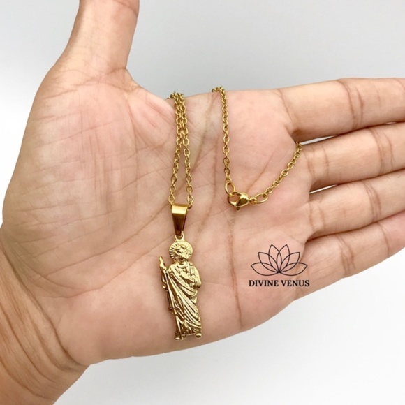 Jesus Necklace | Gold Plated Stainless Steel | - Picture 2 of 8